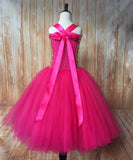 Gold & Pink Tutu, Gold and Hot Pink Tutu Dress, Girls Hot Pink & Gold Pageant Tutu - Little Ladybug Tutus