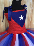 Puerto Rico Tutu, Puerto Rican Flag Tutu, Puerto Rican Pageant Dress, PR Parade Dress - Little Ladybug Tutus