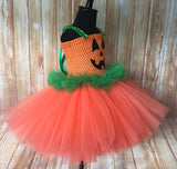 Pumpkin Tutu, Girls Pumpkin Costume, Pumpkin Dress, Pumpkin Halloween Costume - Little Ladybug Tutus