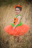 Pumpkin Tutu, Girls Pumpkin Costume, Pumpkin Dress, Pumpkin Halloween Costume - Little Ladybug Tutus