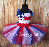 American Flag Tutu, Girls Patriotic Tutu, Patriotic Pageant Dress, Patriotic Tutus for Girls - Little Ladybug Tutus