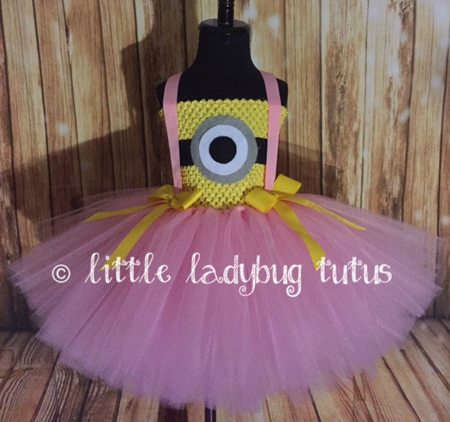 Minion Tutu, Minion Tutu Dress, Pink Minion Costume, Girls Pink Minion Dress