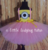 Minion Tutu, Minion Tutu Dress, Pink Minion Costume, Girls Pink Minion Dress - Little Ladybug Tutus