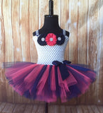 Ivory Navy Coral Tutu, Navy Flower Girl Dress, Girls Navy Coral Tutu Dress - Little Ladybug Tutus