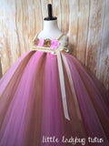 Pink & Gold Tutu, Pink and Gold Flower Gold Dress, Pink and Gold Photography Prop Dress - Little Ladybug Tutus