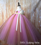 Pink & Gold Tutu, Pink and Gold Flower Gold Dress, Pink and Gold Photography Prop Dress - Little Ladybug Tutus