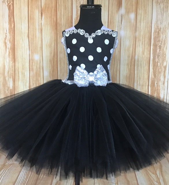 Black & White Polka Dot Girls Tutu, Black and White Tutu Dress - Little Ladybug Tutus