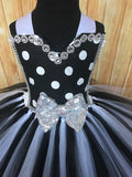 Black & White Polka Dot Tutu Dress, Girls Black and White Tutu, Girls Party Dress - Little Ladybug Tutus