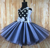 Black & White Polka Dot Tutu Dress, Girls Black and White Tutu, Girls Party Dress - Little Ladybug Tutus