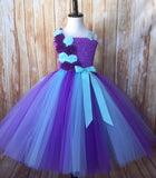 ﻿Purple and Aqua Tutu, Purple Tutu, Aqua Tutu, Purple & Aqua Tutu, Purple and Aqua Flower Girl Tutu, Purple and Aqua Tulle Dress, Purple Birthday, Mermaid Birthday, Easter Tutu, Easter Tulle Dress, Spring Wedding, Summer Wedding, Spring Photo Session - Little Ladybug Tutus