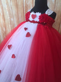 Valentines Day Tutu Dress, Valentine's Day Tutu Dress, Girls Cupid Tutu, Girls Cupid Dress, Red Valentines Day Tutu, Red and White Valentine's Day Tutu, Red Cupid Tutu Dress, Valentine's Day Photo Session Tutu Dress, Red and White Empire Waist Tutu - Little Ladybug Tutus