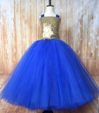 ﻿Gold & Blue Tutu, Gold and Blue Tutu Dress, Girls Royal Blue & Gold Tutu, Gold and Royal Birthday Tutu, Gold Flower Girl Tutu, Gold Pageant Tutu, Royal Tutu, Royal Blue Tutu, Royal Blue Tutu Dress, Girls Royal Blue Flower Girl Dress, Royal Blue Wedding - Little Ladybug Tutus