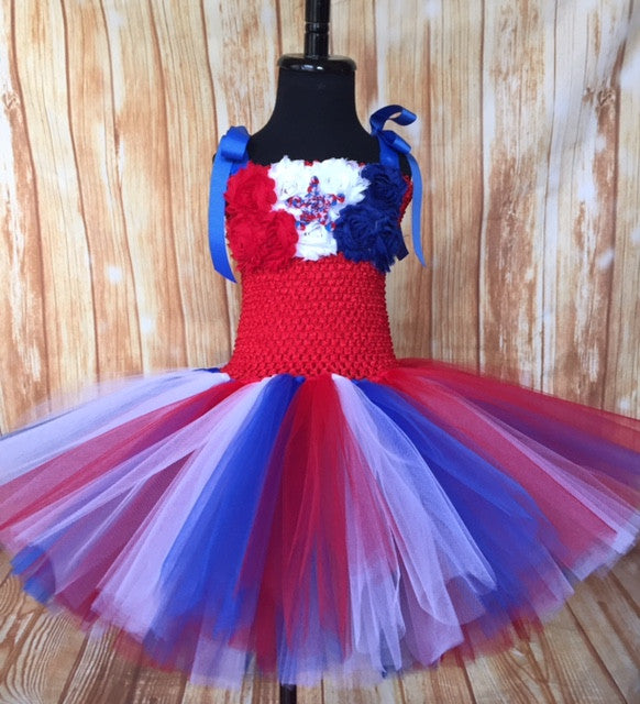 American Flag Tutu, Girls Patriotic Tutu, Patriotic Pageant Dress, Patriotic Tutus for Girls