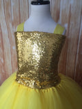 ﻿Gold & Yellow Tutu, Gold and Yellow Tutu Dress, Girls Yellow & Gold Tutu, Girls Gold and Yellow Tutu, Gold Flower Girl Tutu, Gold Pageant Tutu, Yellow Tutu, Yellow Tutu Dress, Girls Yellow Flower Girl Dress, Yellow Wedding - Little Ladybug Tutus