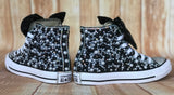 Black and White Blinged Custom Converse, Little Kids Shoe Size 10-2