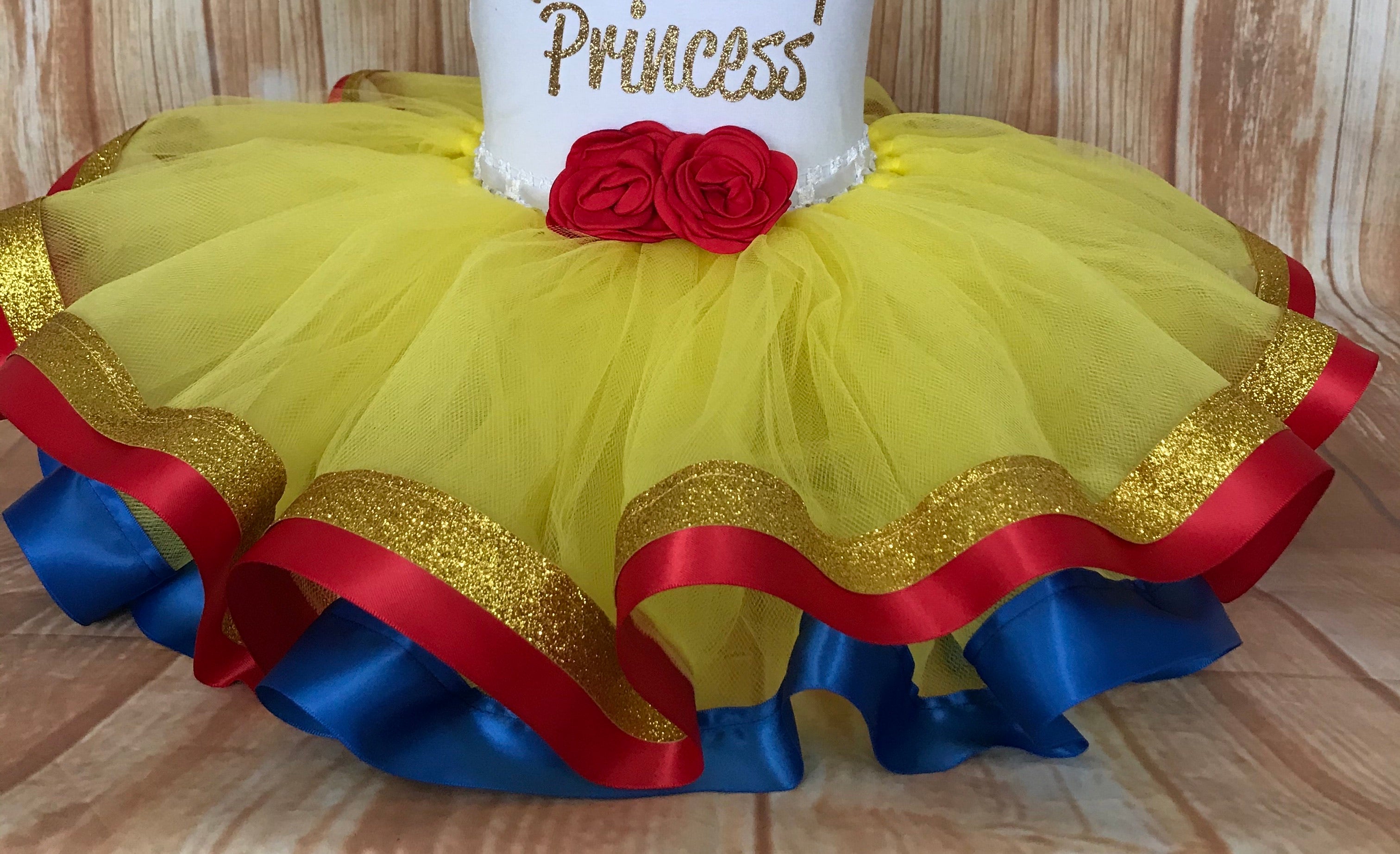 Belle or Snow White  Tutu Skirt, Belle Birthday, Snow White Birthday, Beauty and the Beast Party
