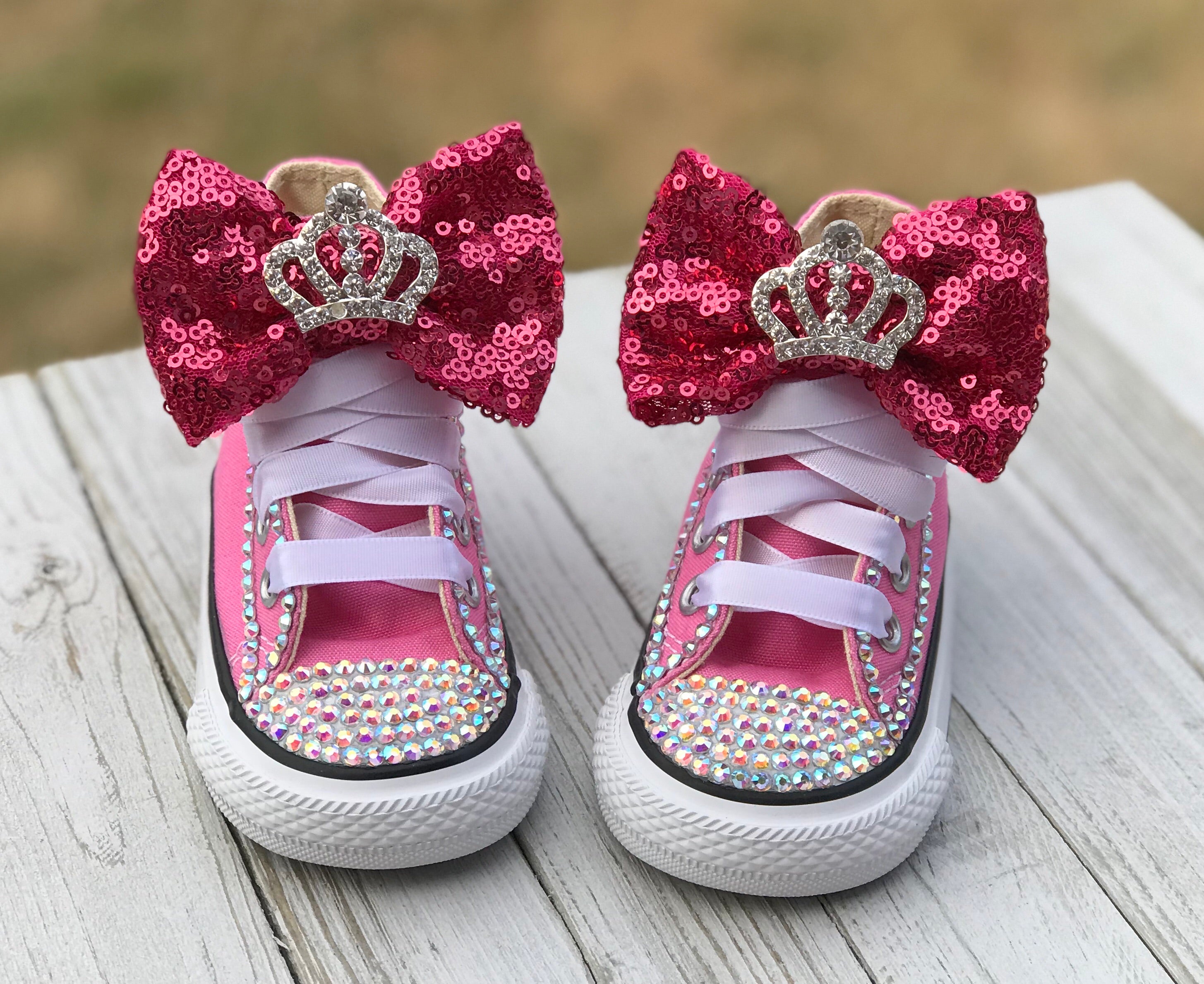Princess Bling Converse Shoes, Little Kids Converse Size 11-3