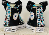 Tik Tok Blinged Converse Sneakers All Stars, Big Kids Shoe Size 3-6