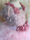 Blush Lace Ruffled Tutu Dress