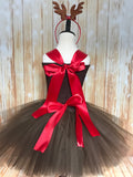 Christmas Tutu, Christmas Reindeer Tutu Dress, Christmas Pageant Tutu, Girls Reindeer Tutu - Little Ladybug Tutus