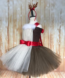 Christmas Tutu, Christmas Reindeer Tutu Dress, Christmas Pageant Tutu, Girls Reindeer Tutu - Little Ladybug Tutus