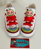 Cocomelon Blinged Converse, Little Kids Shoe Size 10-2