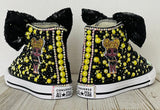 LOL Surprise Doll Queen Bee Converse Sneakers, Infants and Toddler Shoe Size 2-9(Hard Sole)