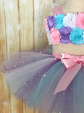 First Birthday Smash Cake Tutu Set, Lavender Pink and Aqua Smash Cake Tutu Outfit