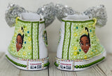 Princess Tiana Custom Converse, Big Kids Shoe Size 3-6