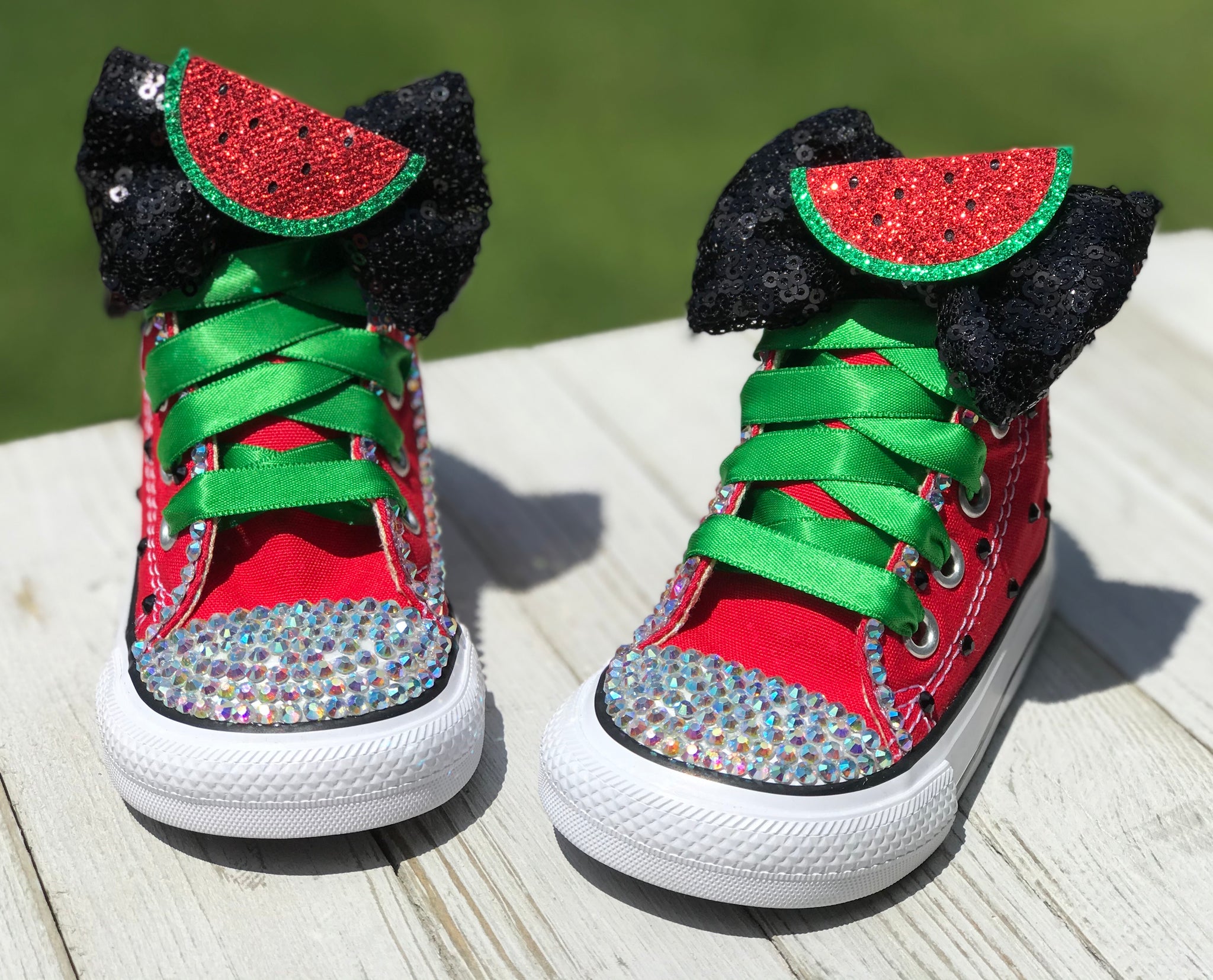 Red Touch of Bling Converse Sneakers, Little Kids Shoe Size 10-2