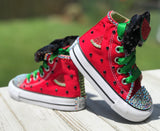 Watermelon Blinged Converse, Little Kids Shoe Size 10-2
