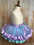 Ribbon Trimmed Tulle Tutu Skirt, customized in any color choice - Little Ladybug Tutus