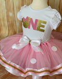 Minnie Mouse First Birthday Tutu Outfit, Minnie Mouse Birthday Outfit