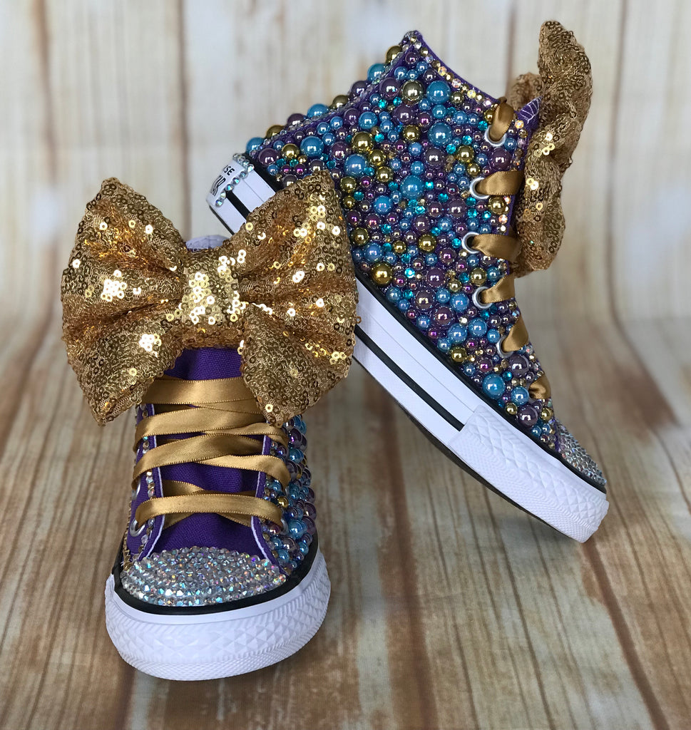 Mermaid Converse Sneakers, Big Kids Shoe Size 3-6