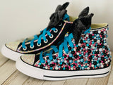 Tik Tok Blinged Converse Sneakers All Stars, Big Kids Shoe Size 3-6