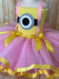 Minion Ribbon Tutu, Minion Tutu Dress, Pink Minion Costume, Girls Pink Minion Dress
