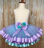 Ribbon Trimmed Tulle Tutu Skirt, customized in any color choice - Little Ladybug Tutus