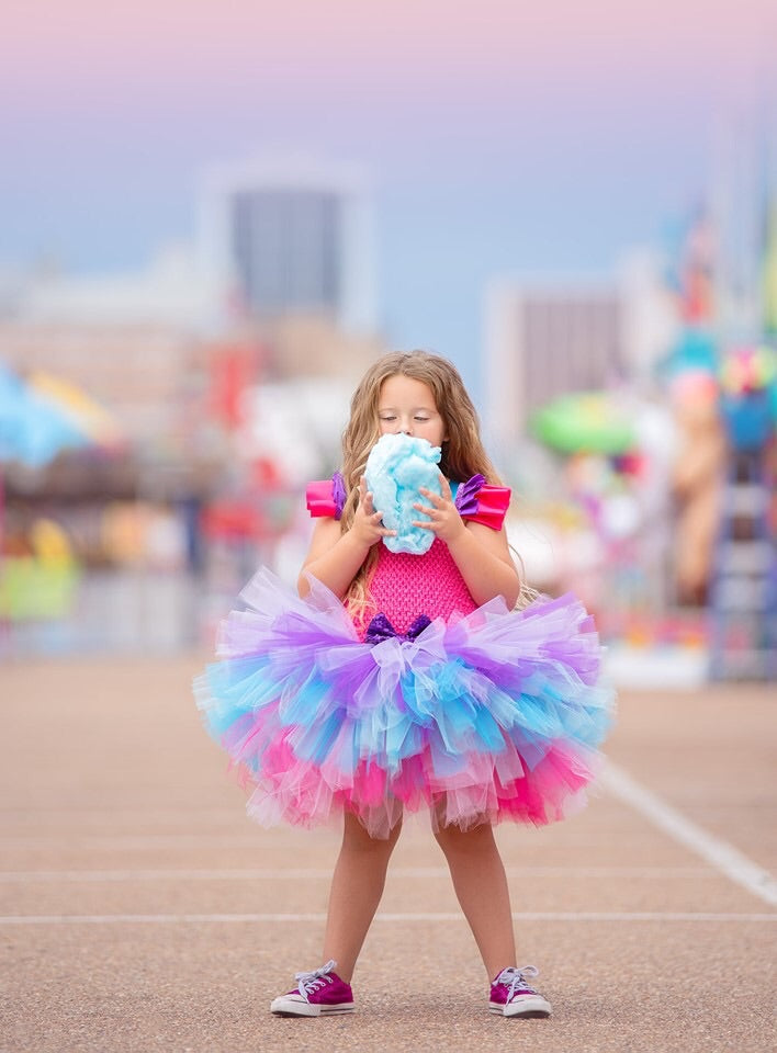 Purple Turquoise and Pink Tutu Dress