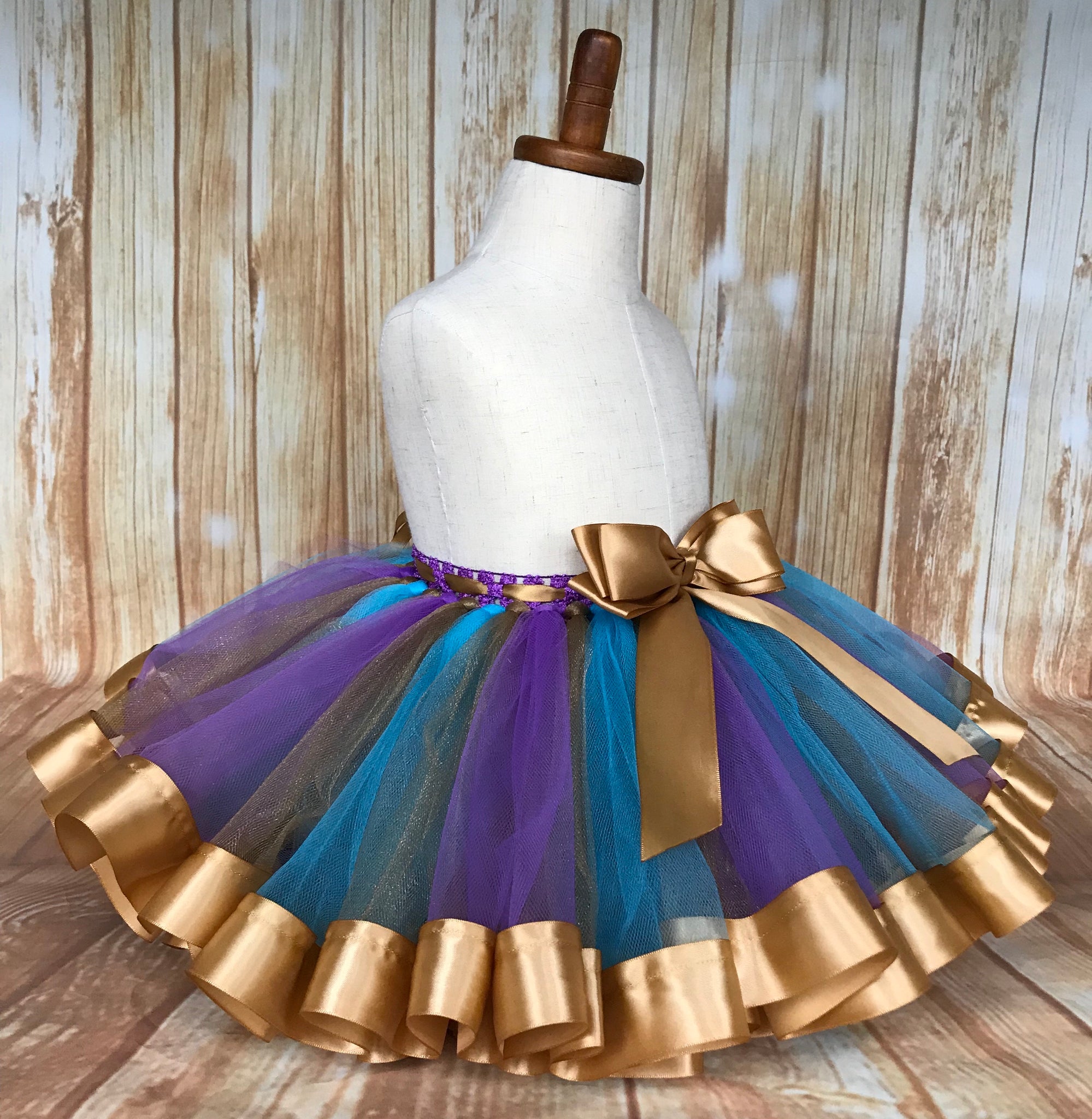 Ribbon Trimmed Fully Sewn Bolt Tulle Tutu Skirt, Unicorn Tutu