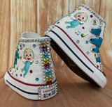 Cocomelon Blinged Converse Sneakers, Infants and Toddler Shoe Size 2-9