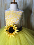 Sunflower Tutu Dress, Sunflower Flower Girl Dress