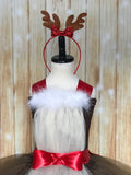Christmas Tutu, Christmas Reindeer Tutu Dress, Christmas Pageant Tutu, Girls Reindeer Tutu - Little Ladybug Tutus