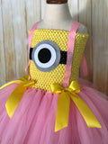 Minion Ribbon Tutu, Minion Tutu Dress, Pink Minion Costume, Girls Pink Minion Dress
