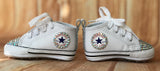 Blinged White Converse Sneakers, Infants and Toddler Size 1-3