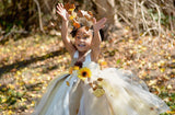 Sunflower & Burlap Tutu Dress, Sunflower Flower Girls Dress, Fall Wedding Flower Girl - Little Ladybug Tutus