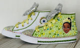 Princess Tiana Custom Converse, Little Kids Shoe Size 10-2