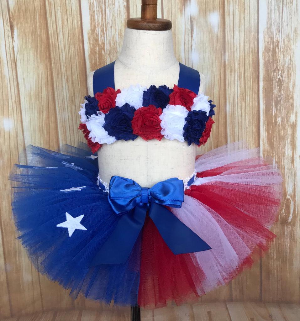 American Flag Baby Tutu Set, Patriotic Pageant Tutu Set