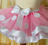 Minnie Mouse Tutu Skirt, Pink Minnie Ribbon Tutu