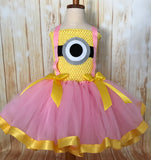 Minion Ribbon Tutu, Minion Tutu Dress, Pink Minion Costume, Girls Pink Minion Dress