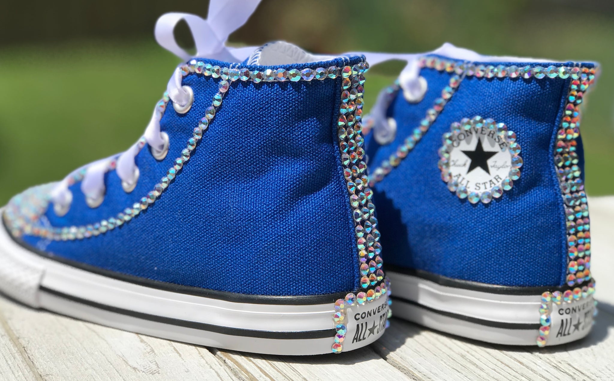 Ride Blacken partiskhed Blue Converse Bling Sneakers, Infants and Toddler Shoe Size 2-9 (Hard |  Little Ladybug Tutus